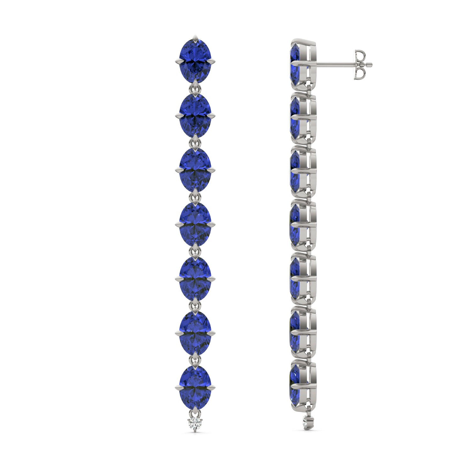 CTW Round Caydia® Lab Grown Diamond Drop Earrings featuring Created Sapphire