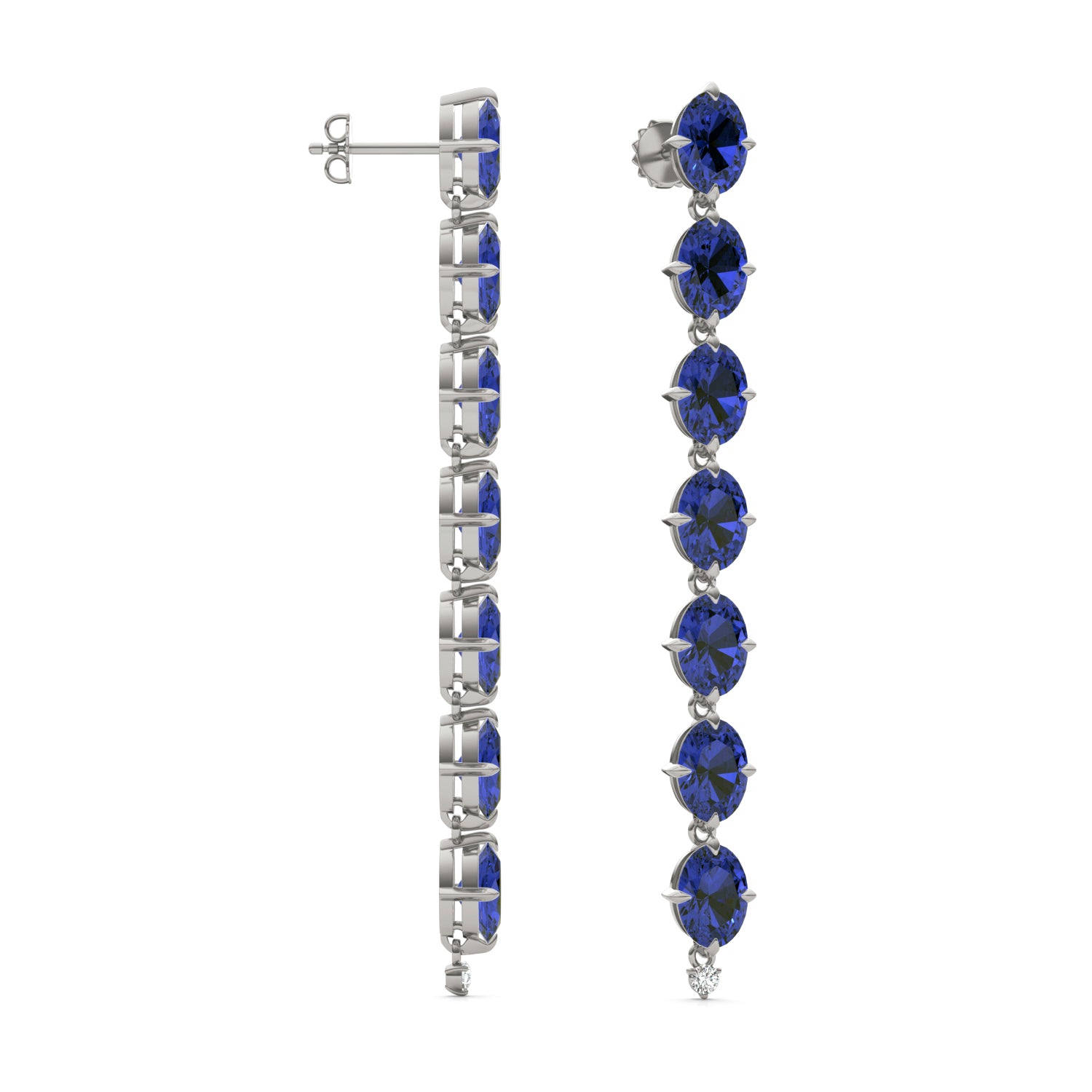 CTW Round Caydia® Lab Grown Diamond Drop Earrings featuring Created Sapphire