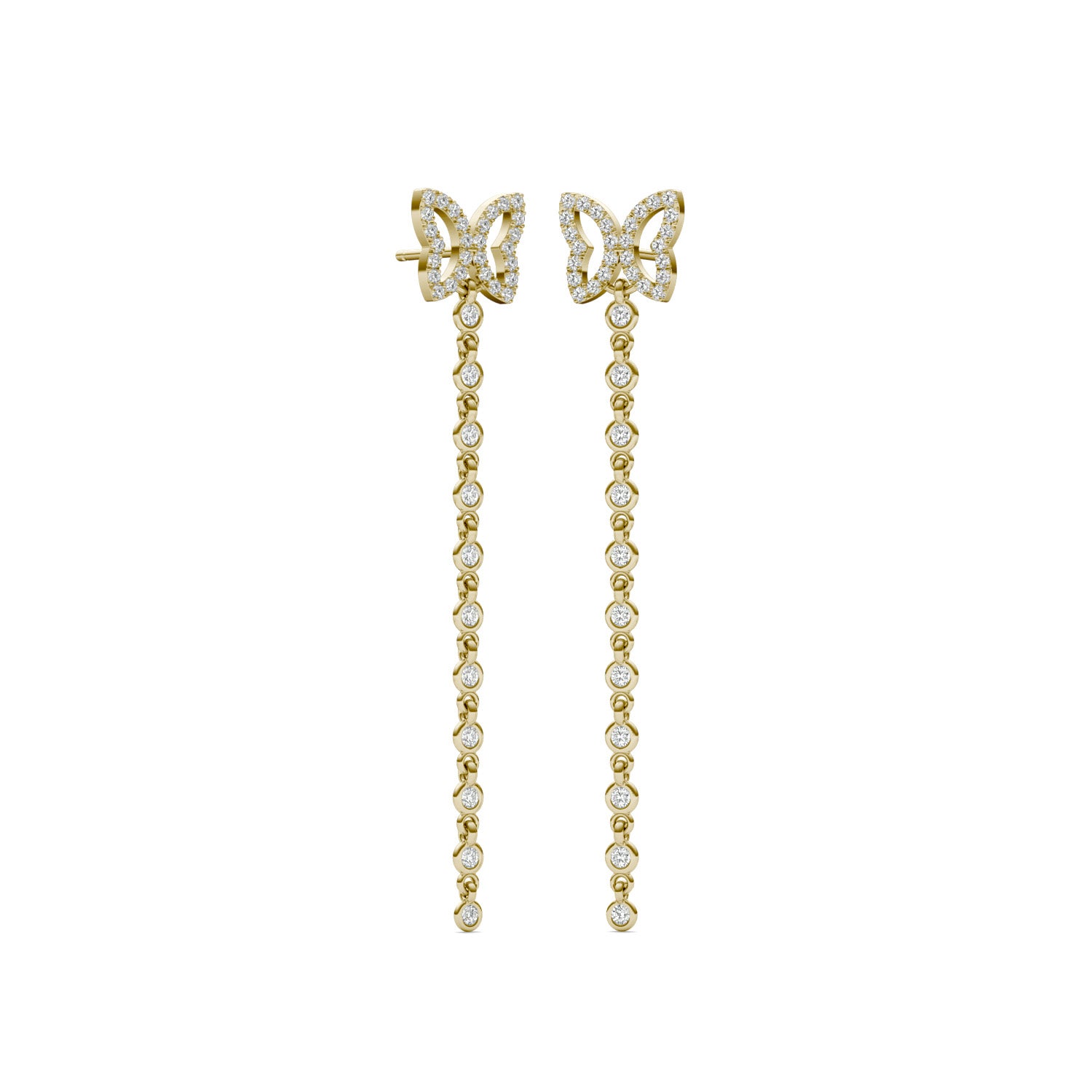 3/4 CTW Round Caydia® Lab Grown Diamond Butterfly Drop Earrings