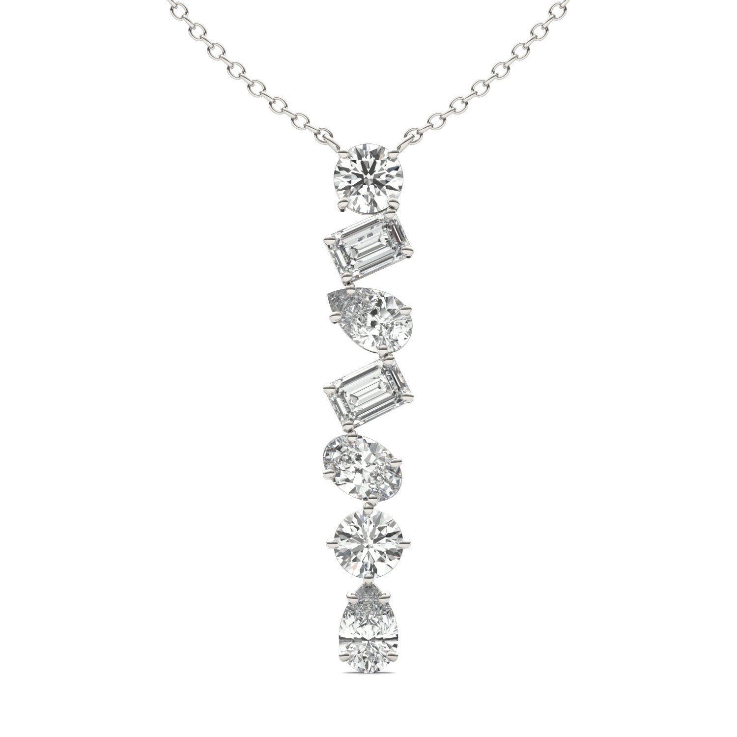 1 7/8 CTW Emerald Caydia® Lab Grown Diamond Couture Alternating Drop Pendant Necklace