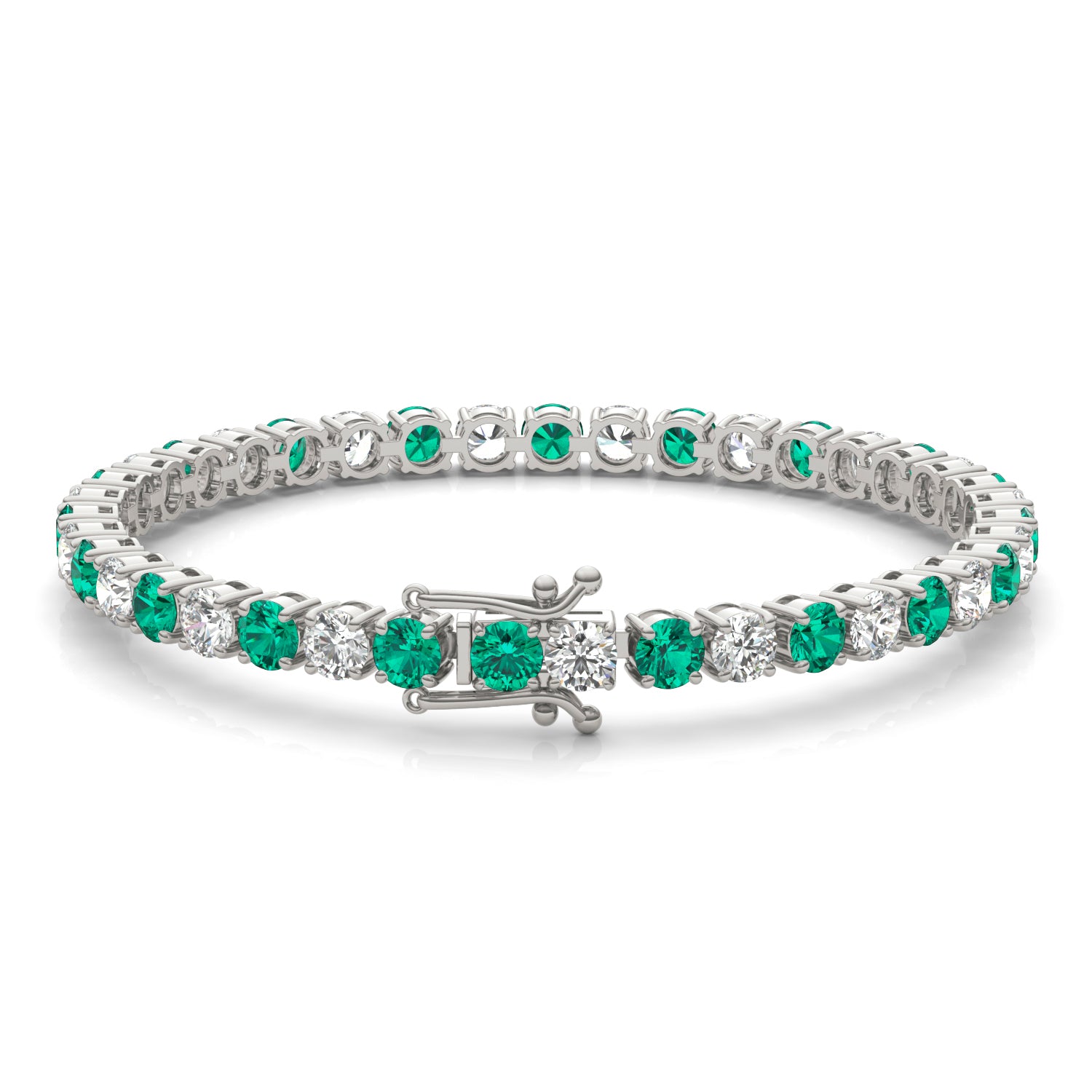 5 1/2 CTW Round Caydia® Lab Grown Diamond Classic Tennis Bracelet featuring Created Emerald