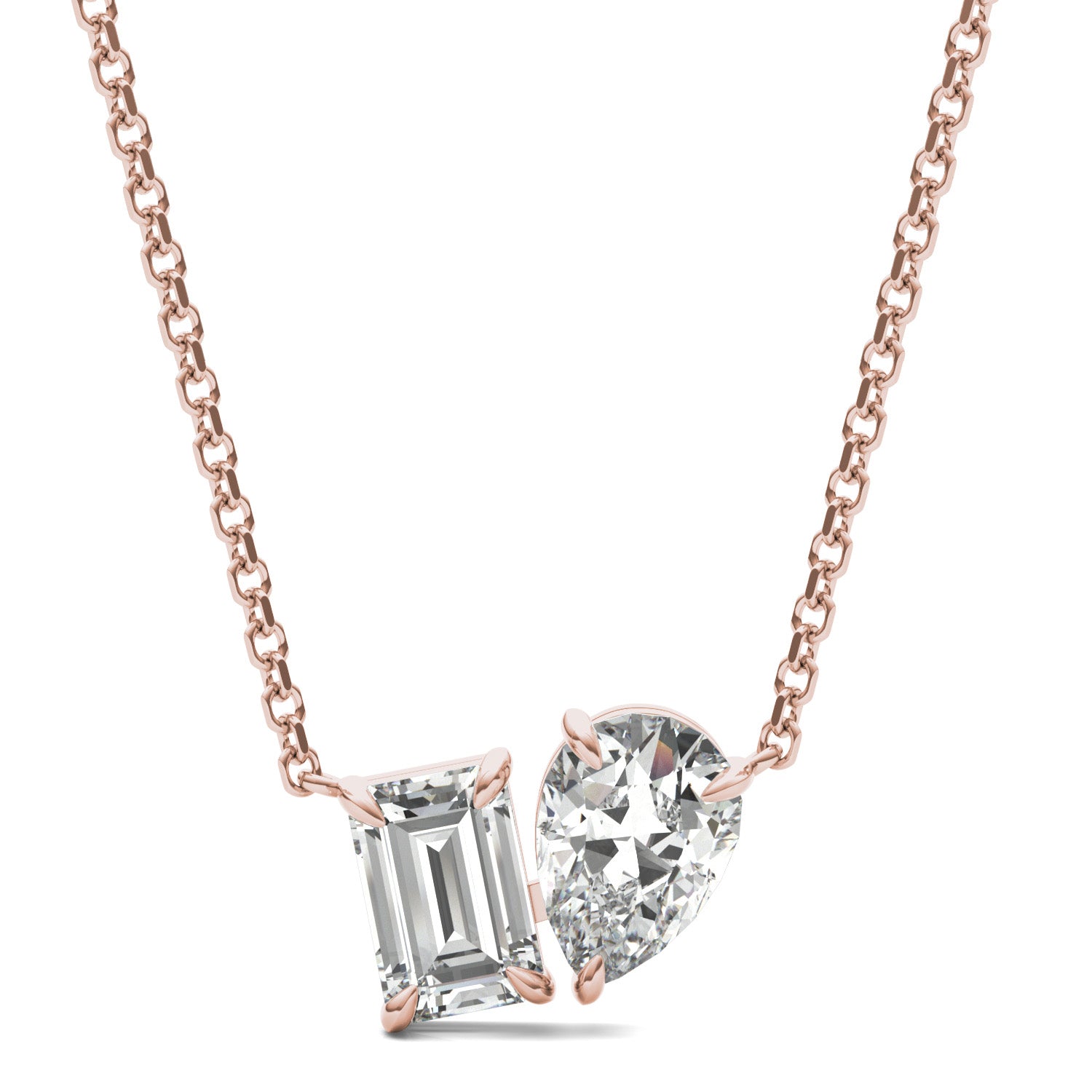 1.35 CTW DEW Pear Forever One™ Moissanite Toi et Moi Necklace