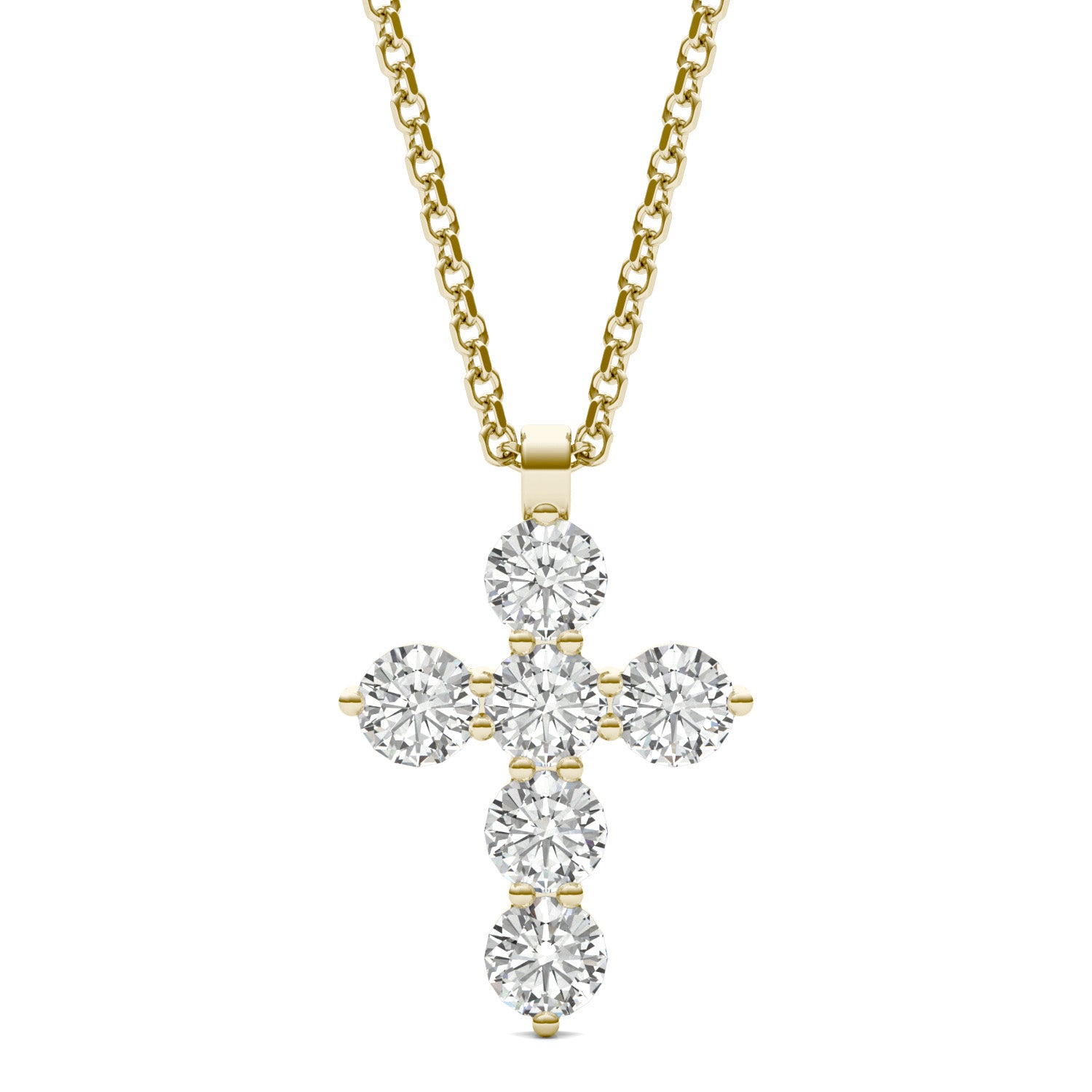 1 CTW Round Caydia® Lab Grown Diamond Cross Necklace