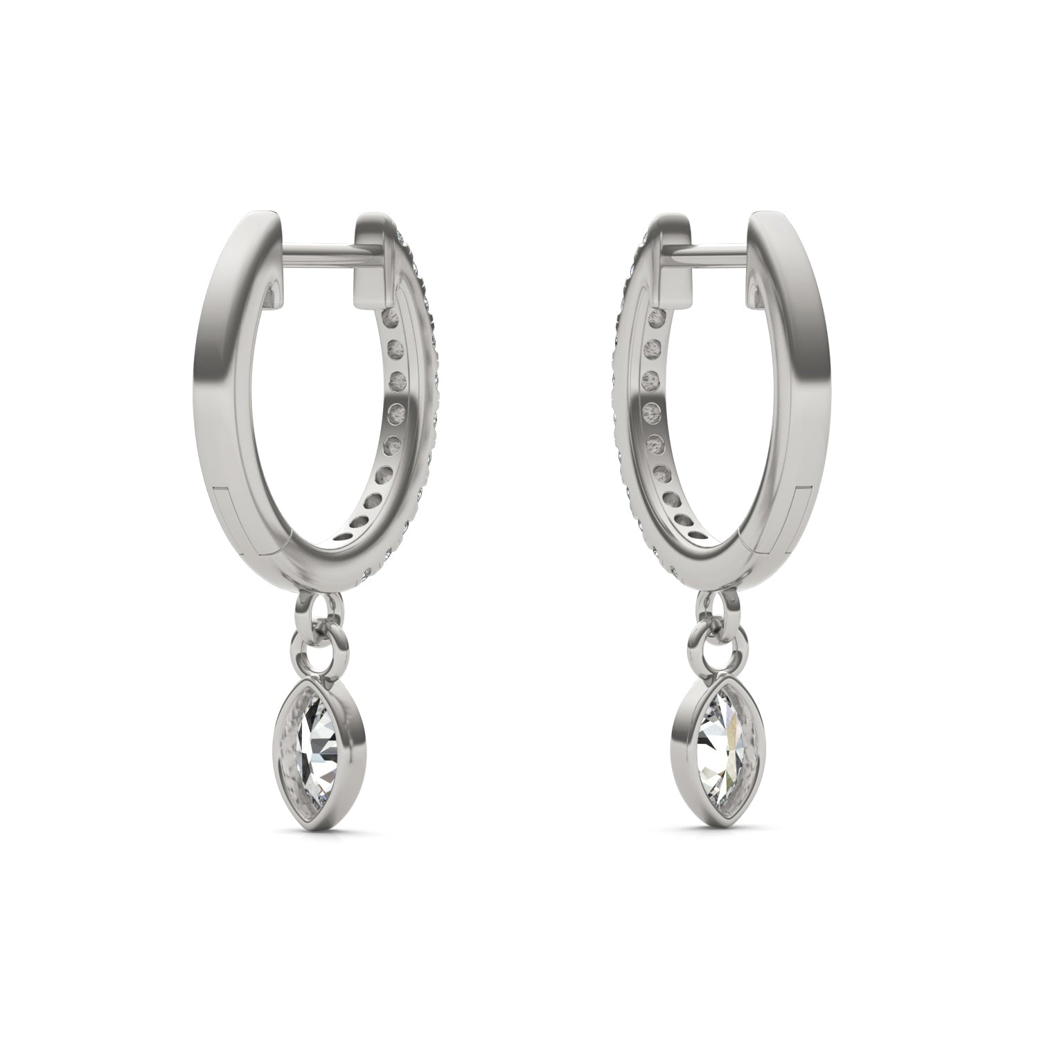 3/8 CTW Marquise Caydia® Lab Grown Diamond Huggie Dangle Earrings