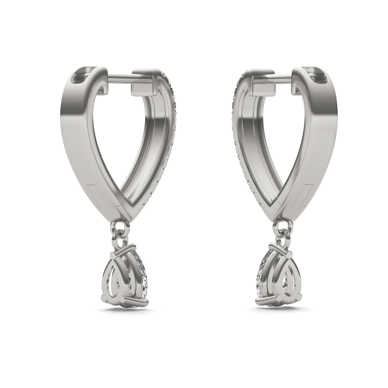 1 1/10 CTW Pear Caydia® Lab Grown Diamond Huggie Drop Earrings