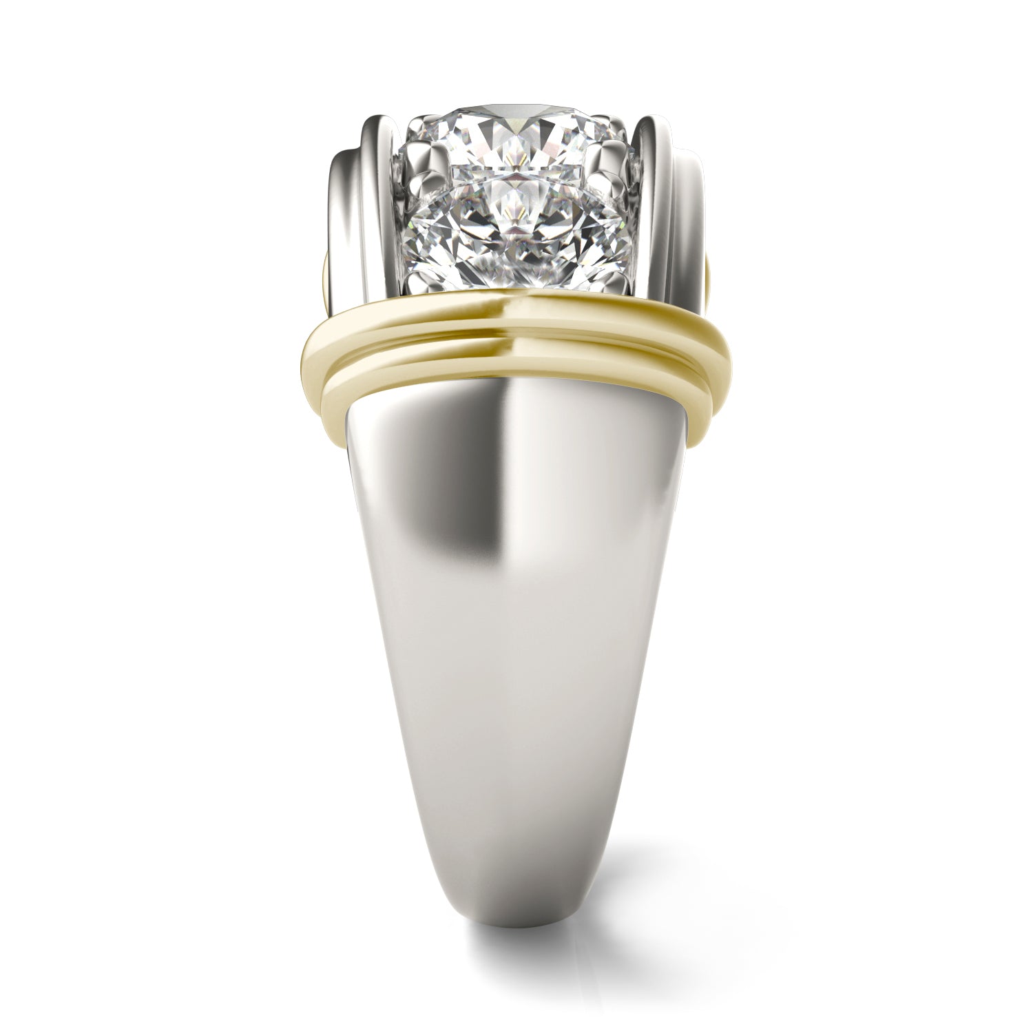 2 1/2 CTW Round Caydia® Lab Grown Diamond Three Stone Mens Ring