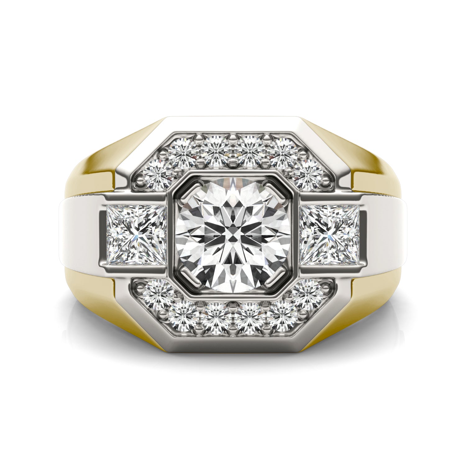 2 CTW Round Caydia® Lab Grown Diamond Accented Halo Mens Ring