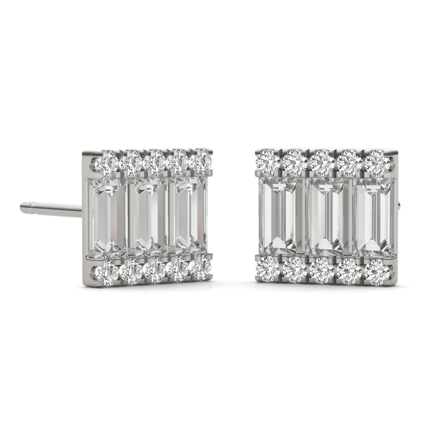 1 CTW Straight Baguette Caydia® Lab Grown Diamond Earrings